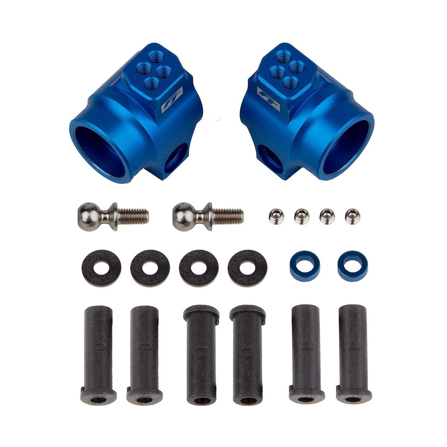 FT Rear Hub Set  Aluminum  Blue: Team Associated DR10