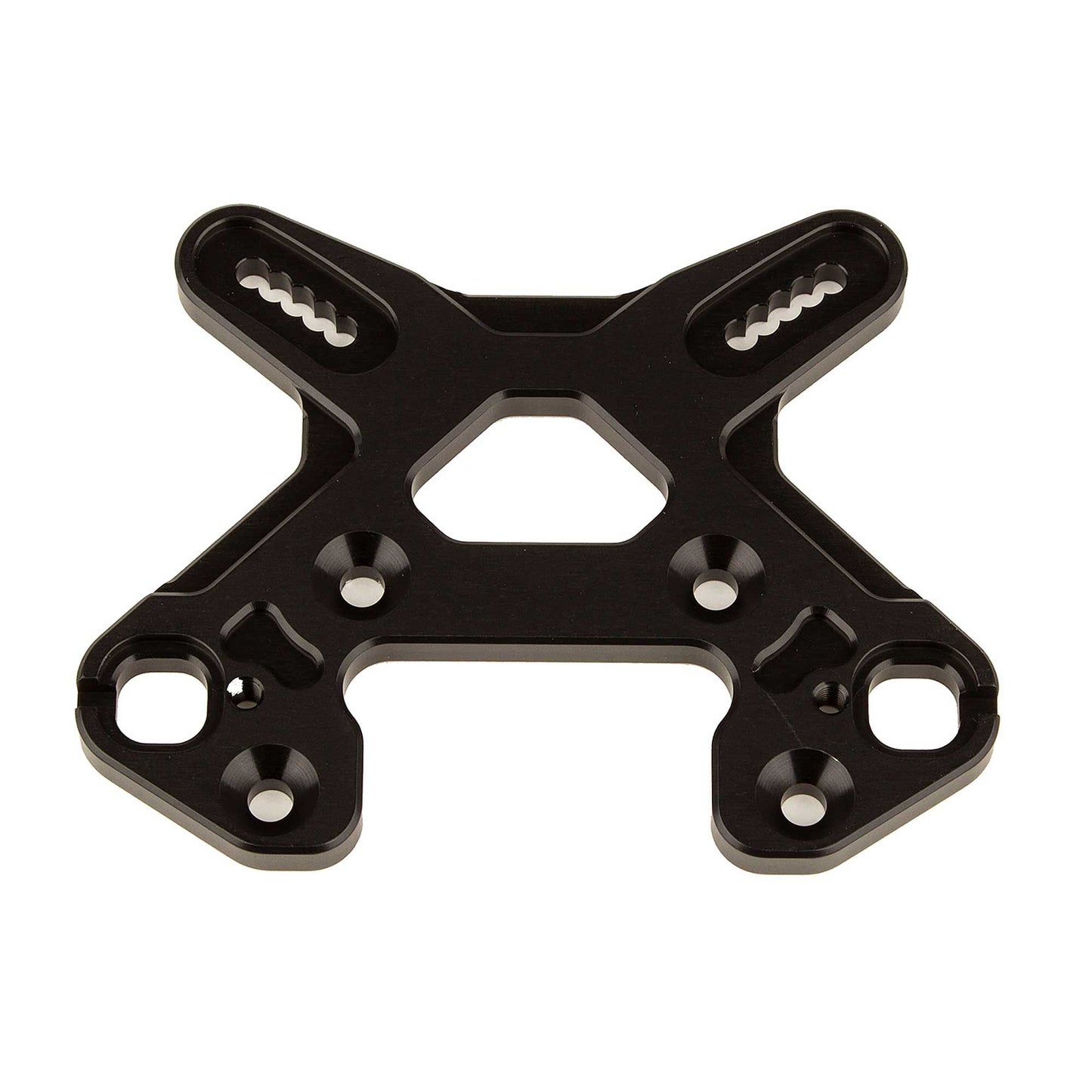 RC8B4 Front Shock Tower  black aluminum