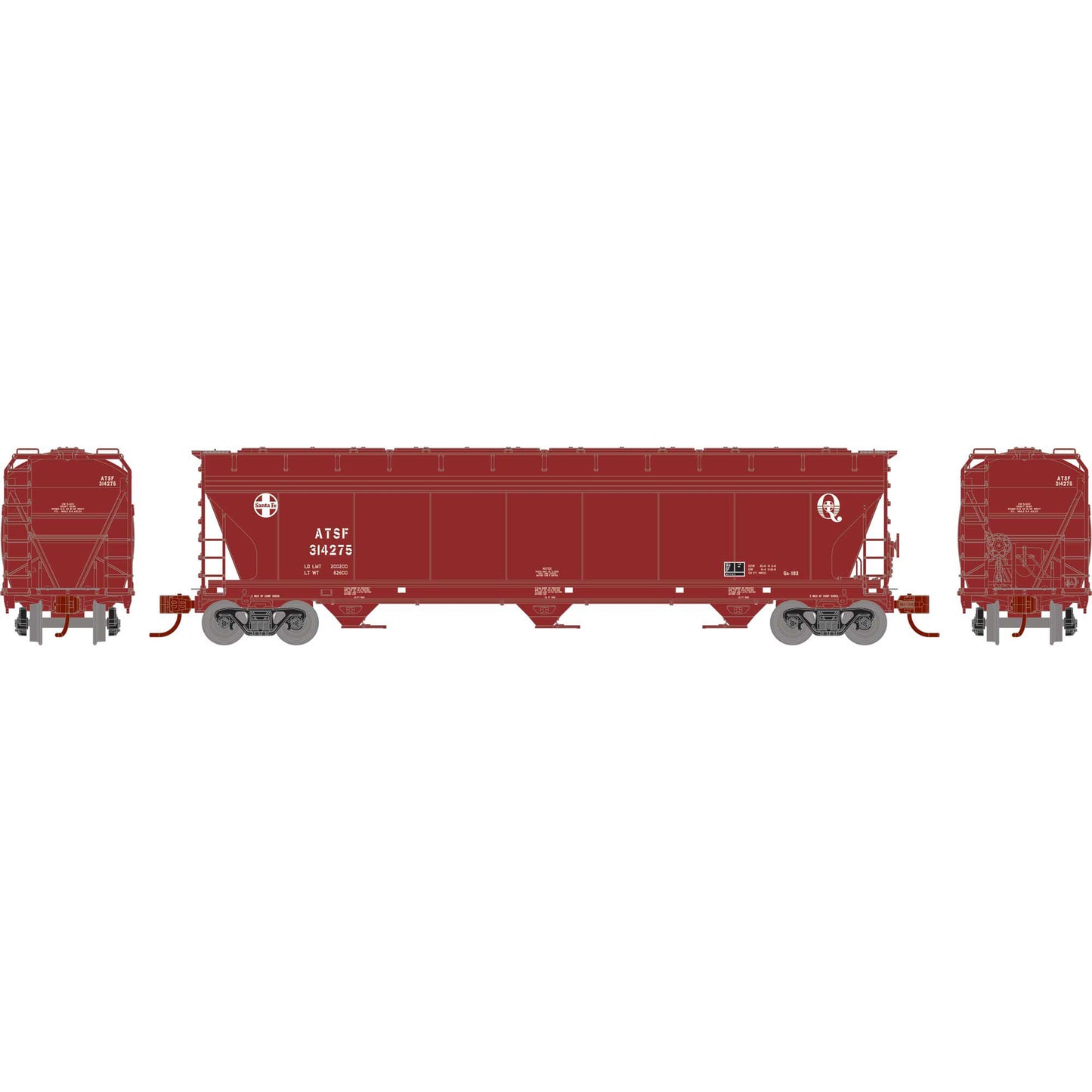 N ACF 4600 3-Bay Center Flow Hopper  ATSF #314275