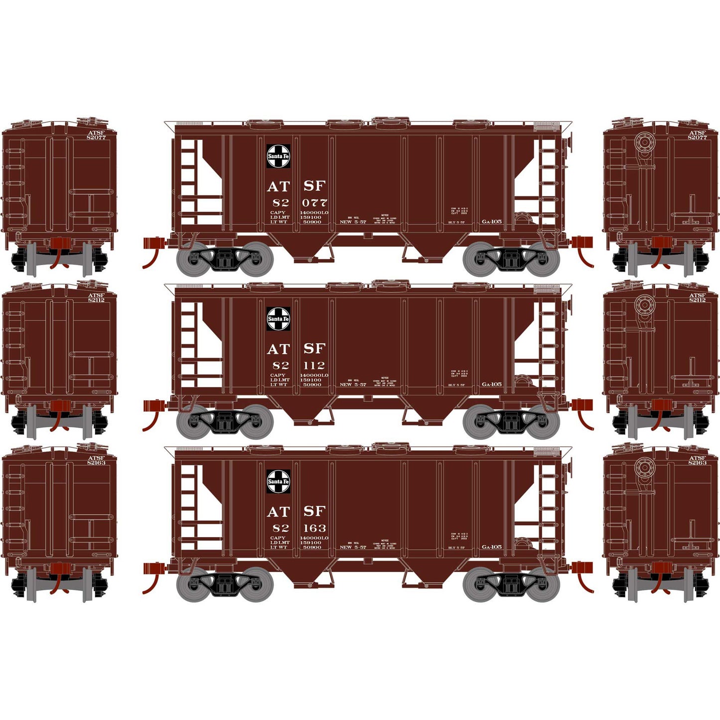 HO PS-2 2003 2-Bay Hopper  ATSF (3)