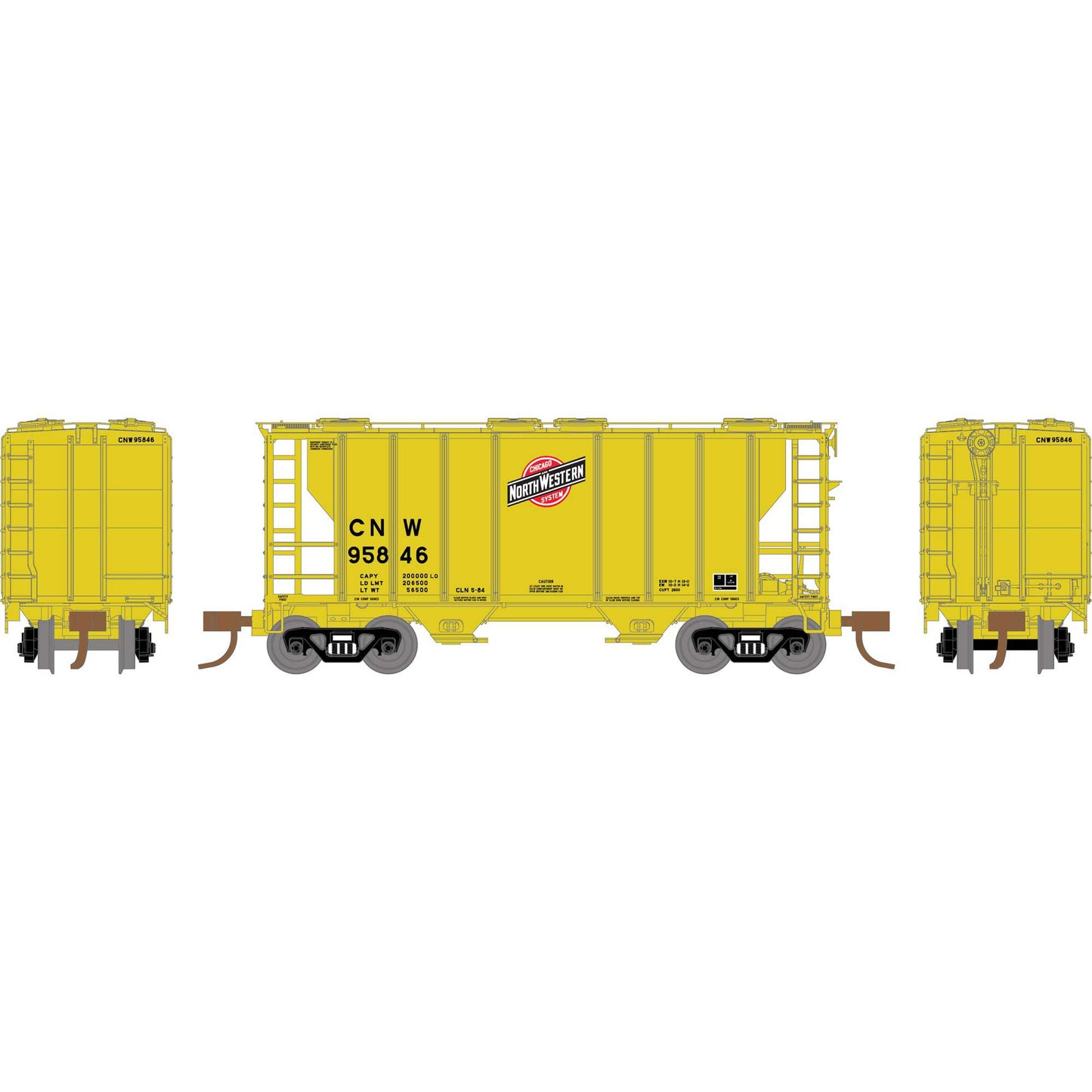 N PS-2 2600 Covered Hopper  C&NW #95846