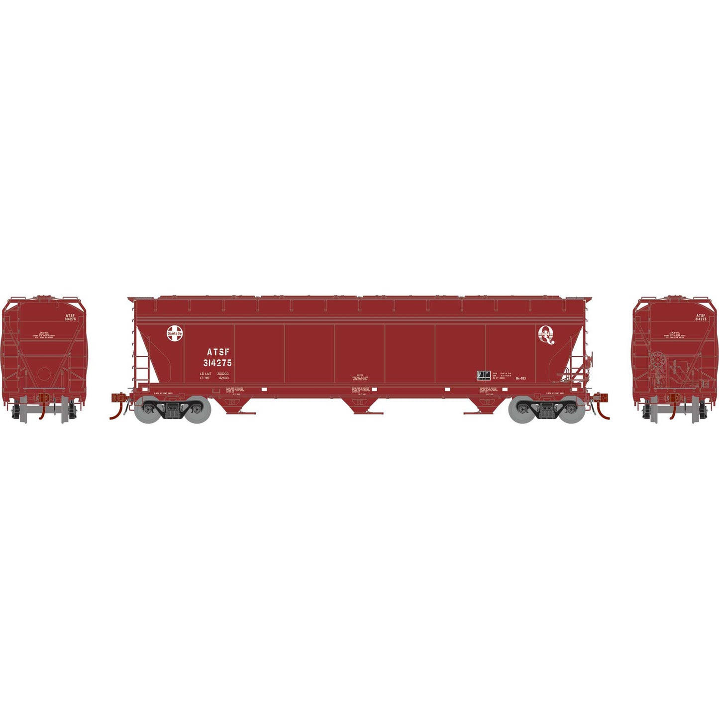 HO ACF 4600 3-Bay Center Flow Hopper  ATSF #314275