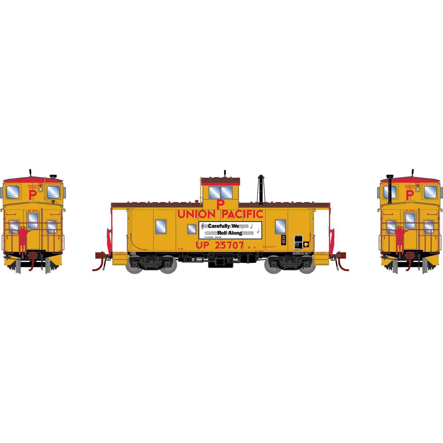 HO ICC Caboose CA-10 with Lights  UP #25707