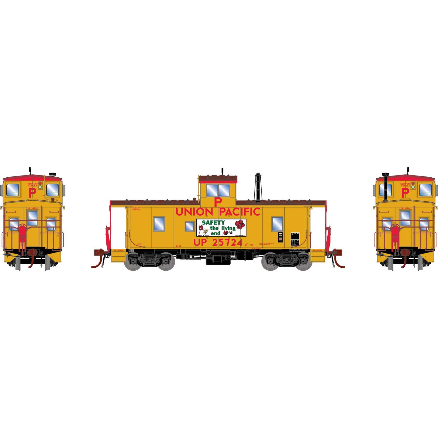 HO ICC Caboose CA-10 with Lights  UP #25724