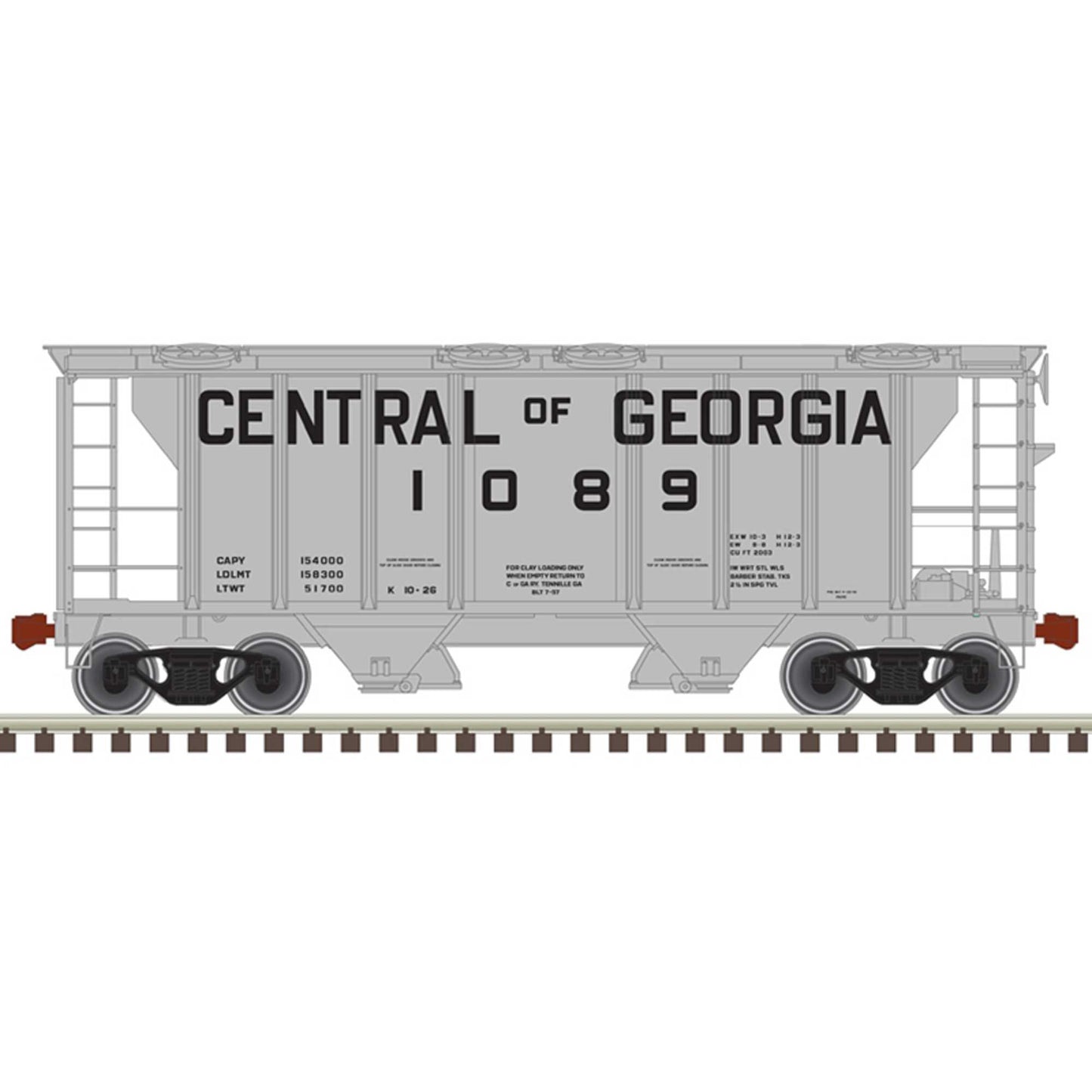 HO PS-2 Hopper Central of Georgia 1062