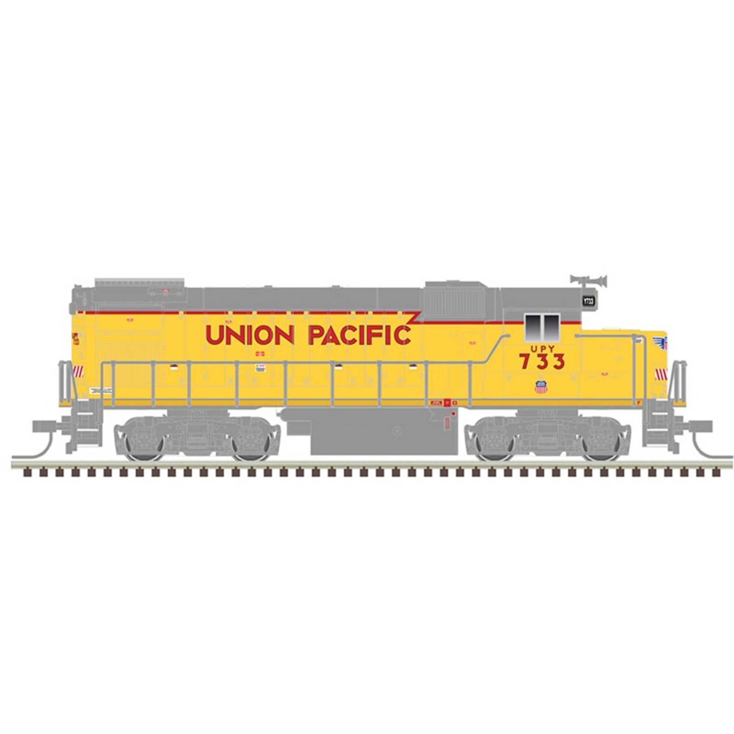 N GP15-1 Loco UP (Baby Wings) 733  Yellow/Red/Gray