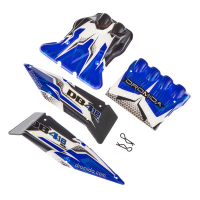 Body with Decals Blue/White: DB4.18 Brushless