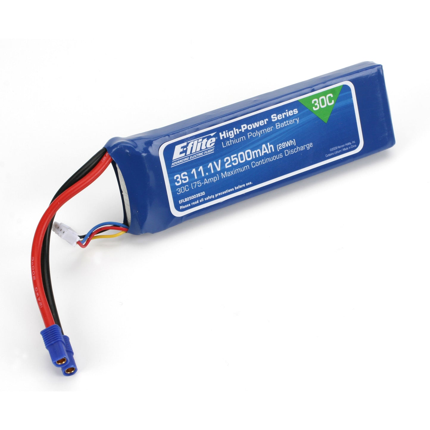 11.1V 2500mAh 3S 30C LiPo  Battery: EC3