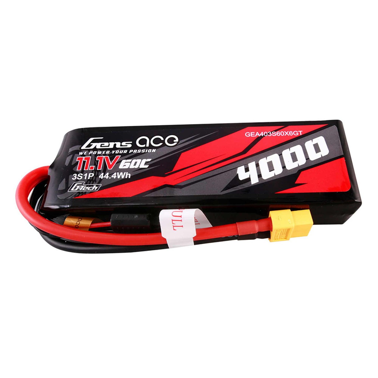 Gens Ace - 1848 - 4000mAh 3S1P 11.1V 60C LiPo Battery - XT60 Plug 131x43x24mm