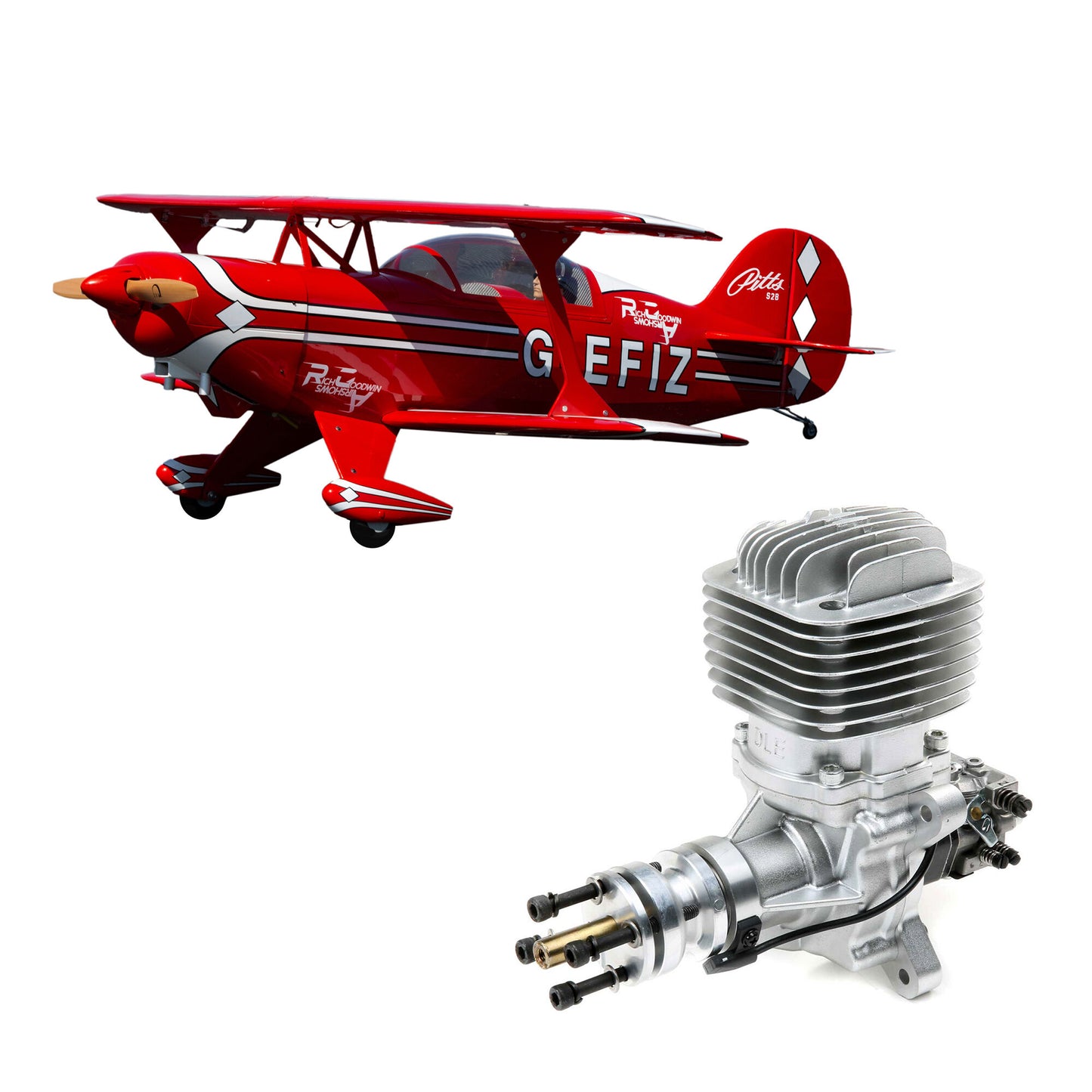 Pitts S-2B 50-60cc  71.6" with DLE 61cc Gas Engine