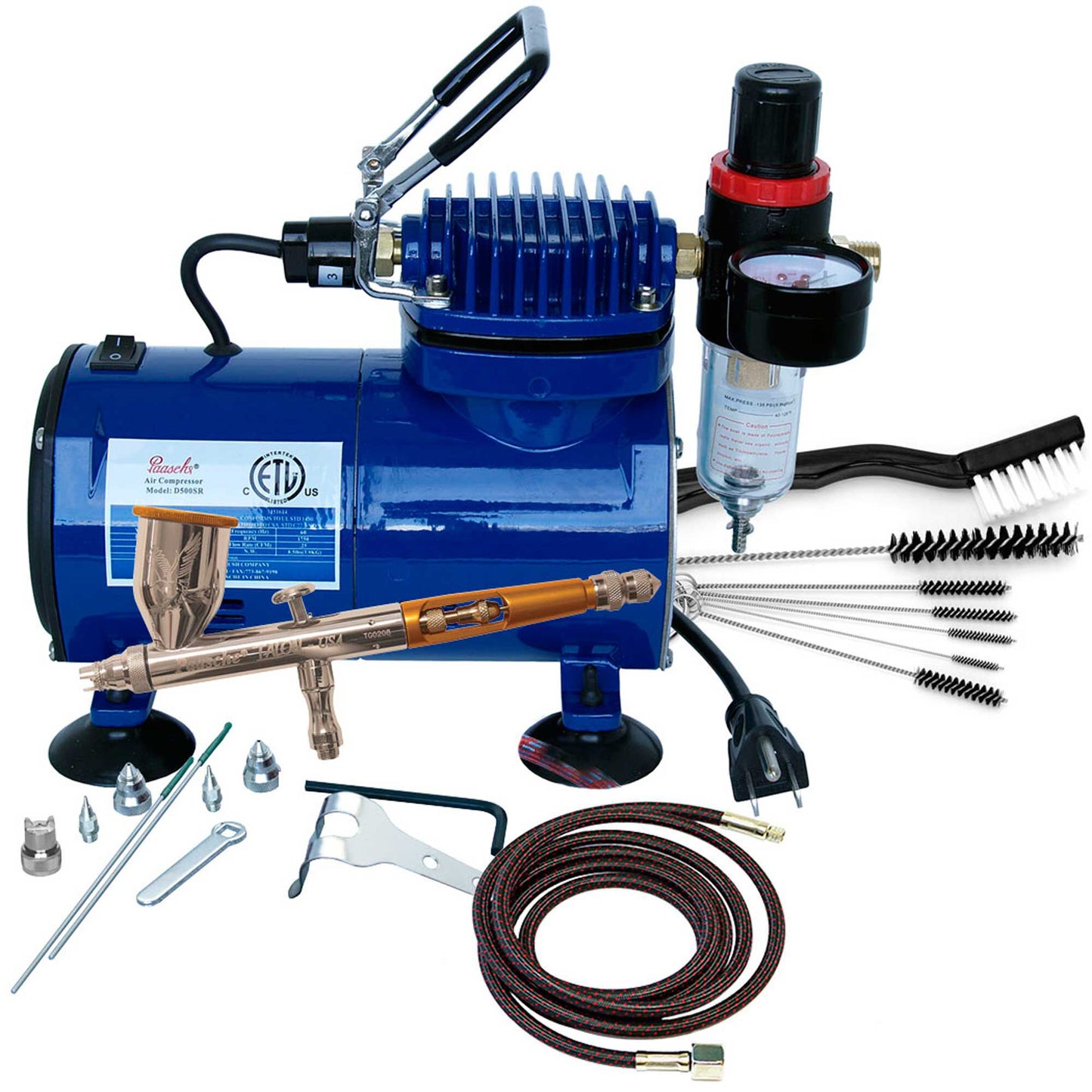 Airbrush & Compressor Package: TG3F  D500SR  & AC7