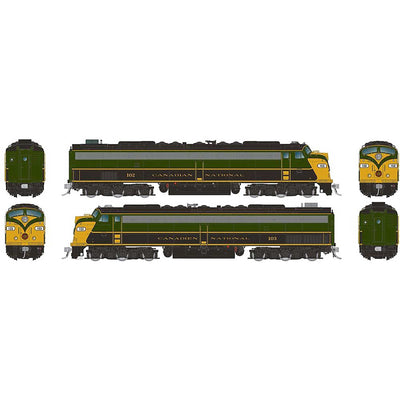 HO EMD E8A + E8A with HEP Locomotive Set with DCC & Sound  CN #102 103