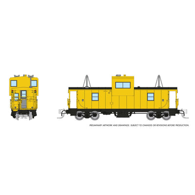 N Wide Vision Caboose  Painted Unlettered Yellow