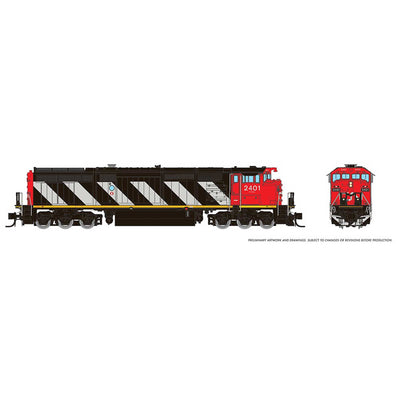 N Dash8-40CM Locomotive with DCC & Sound  CN #2401