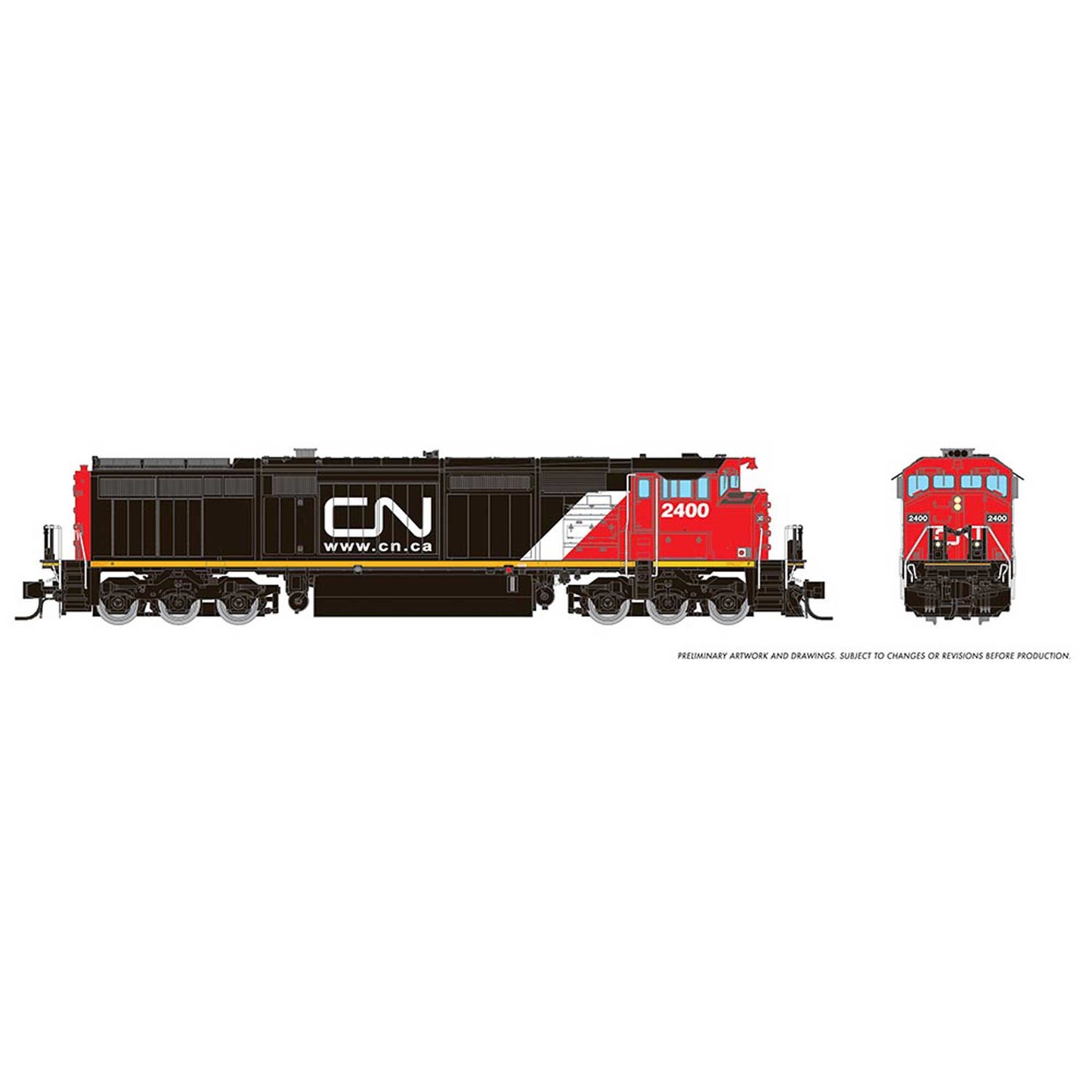 N Dash8-40CM Locomotive with DCC & Sound  CN #2400