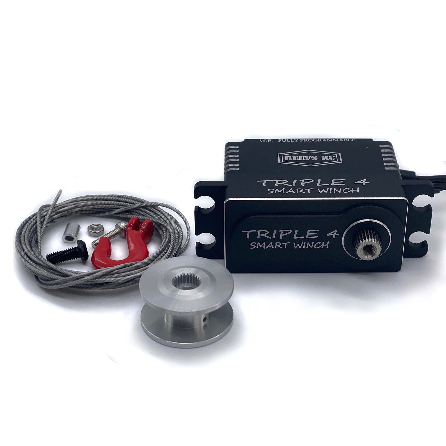 Triple4 Smart Digital Metal Gear Waterproof Programmable Winch Servo  Black