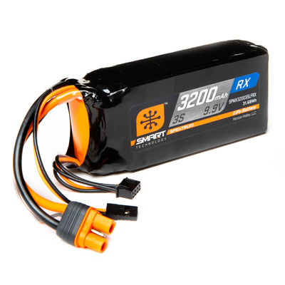 9.9V 3200mAh 3S 15C Smart LiFe ECU Battery: Universal Receiver  IC3