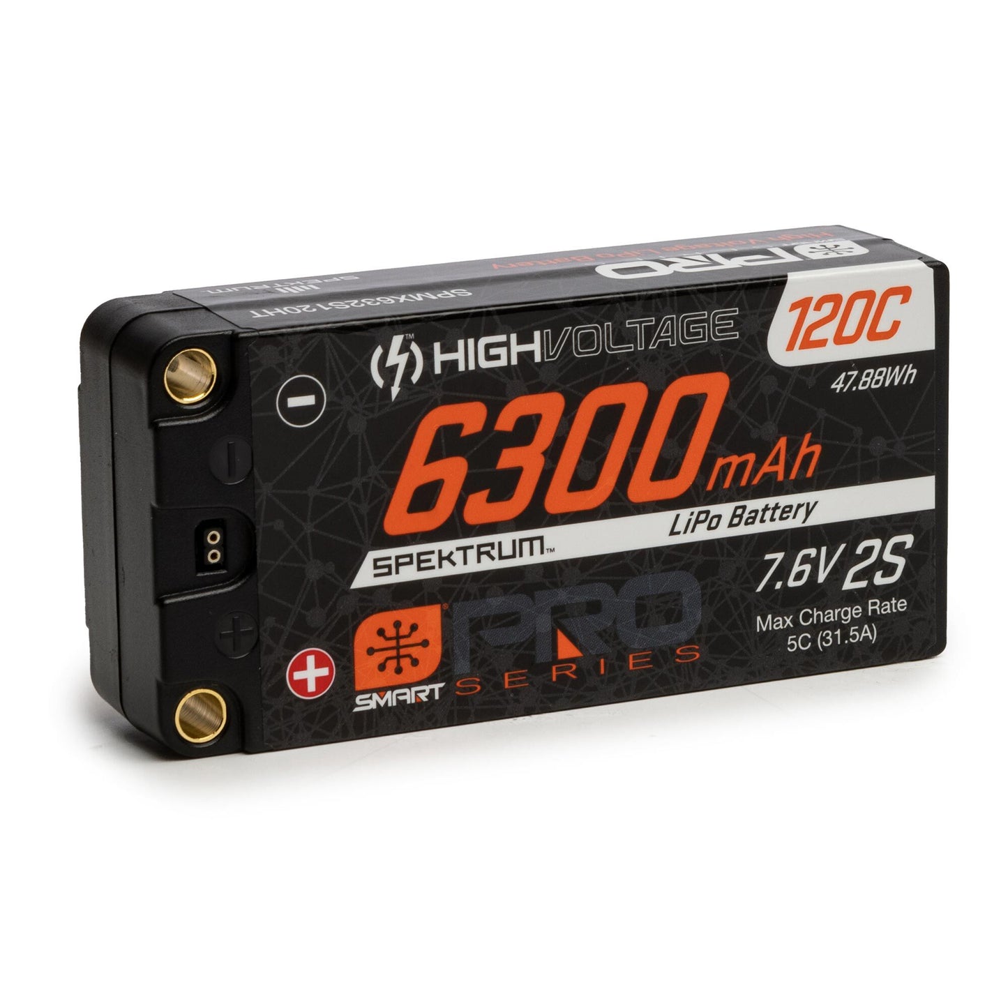 7.6V 6300mAh 2S 120C Smart Pro Race Shorty Hardcase LiHV Battery: Tubes  5mm
