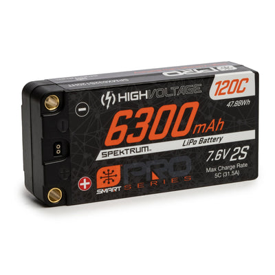 7.6V 6300mAh 2S 120C Smart Pro Race Shorty Hardcase LiHV Battery: Tubes  5mm