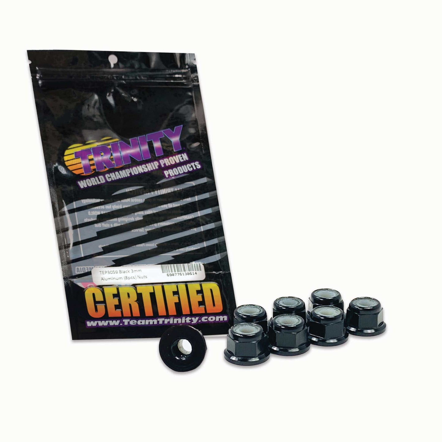 3mm Aluminum Flanged Locknuts Black (8)