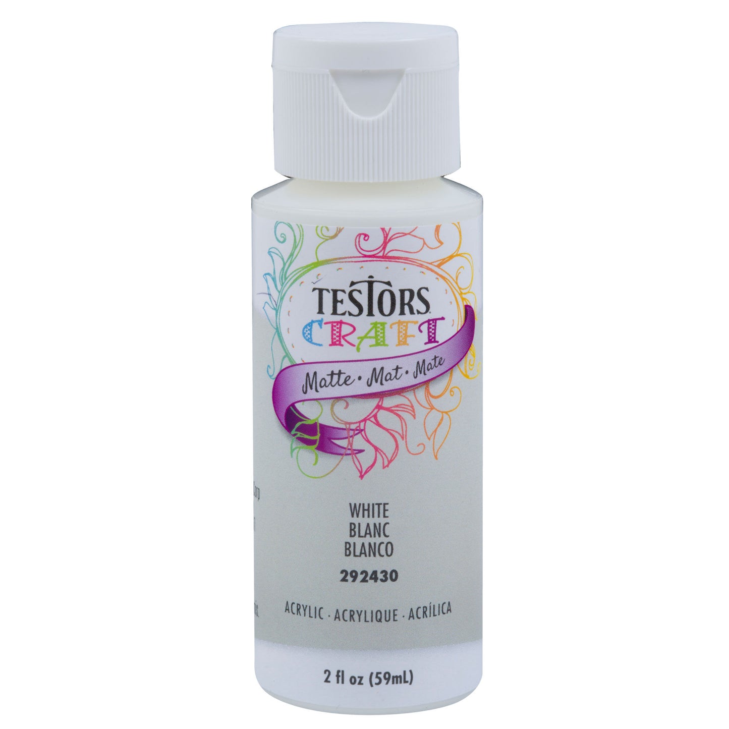 Testors 2oz Acrylic Craft Paint  Satin White