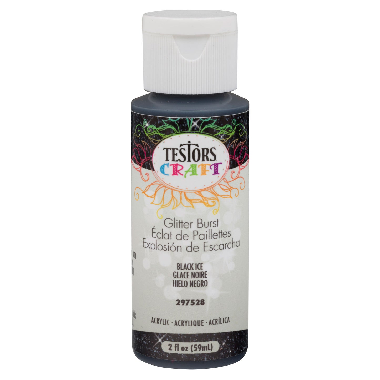 Testors 2oz Acrylic Craft Paint  Black Glitter