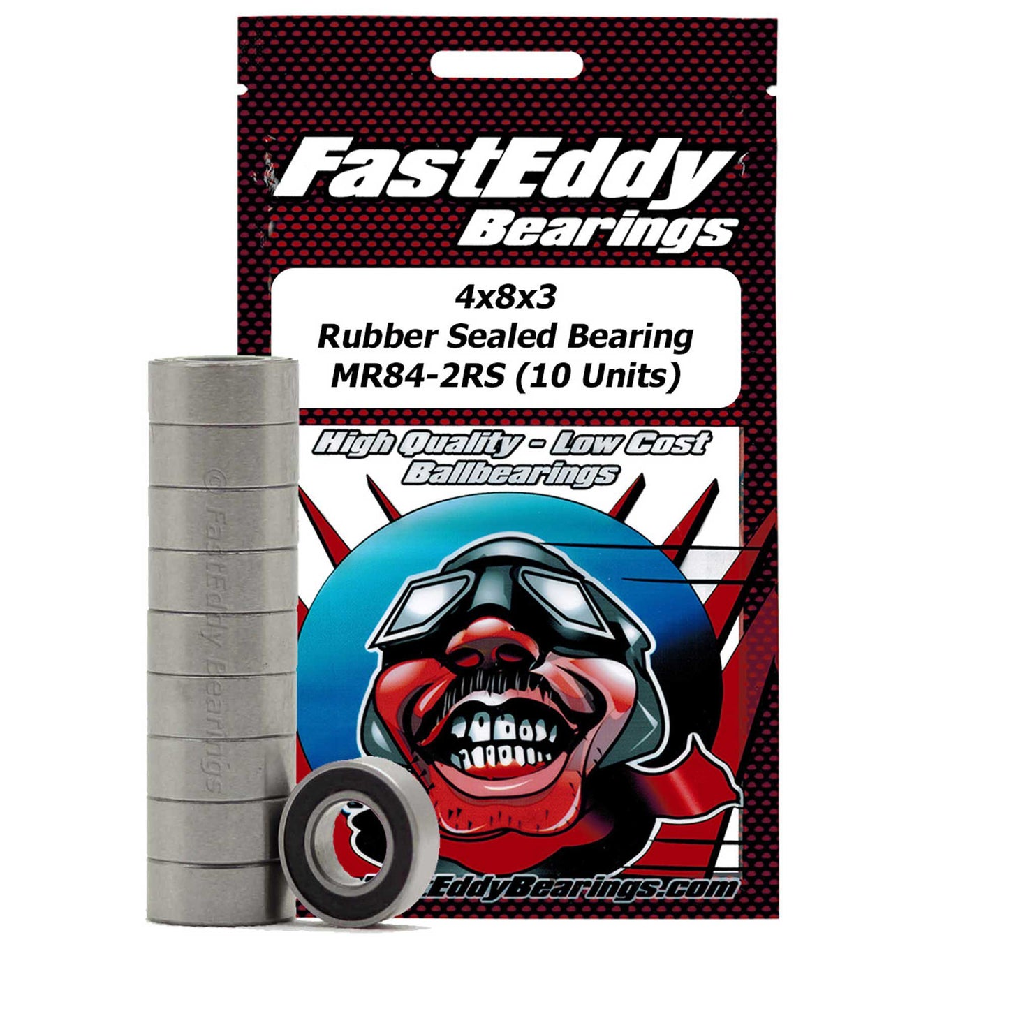 4x8x3 Rubber Sealed Bearing MR84-2RS (10)