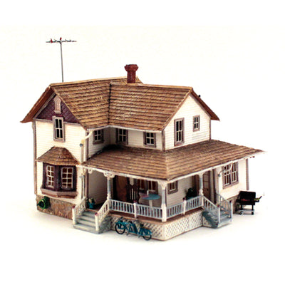 HO Built-Up Corner Porch House