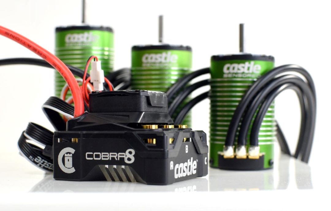 Castle Creations Cobra 8, 25.2V ESC w/ Limited Edition Gold 1515-2200KV V2 Sensored Motor Combo