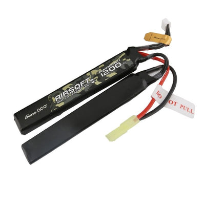 Gens Ace - 893 - Airsoft 1200mAh 3S1P 11.1V 25C 2X LiPo Tamiya Plug - Nunchuck (2 cell + 1 cell) 127x20x16mm