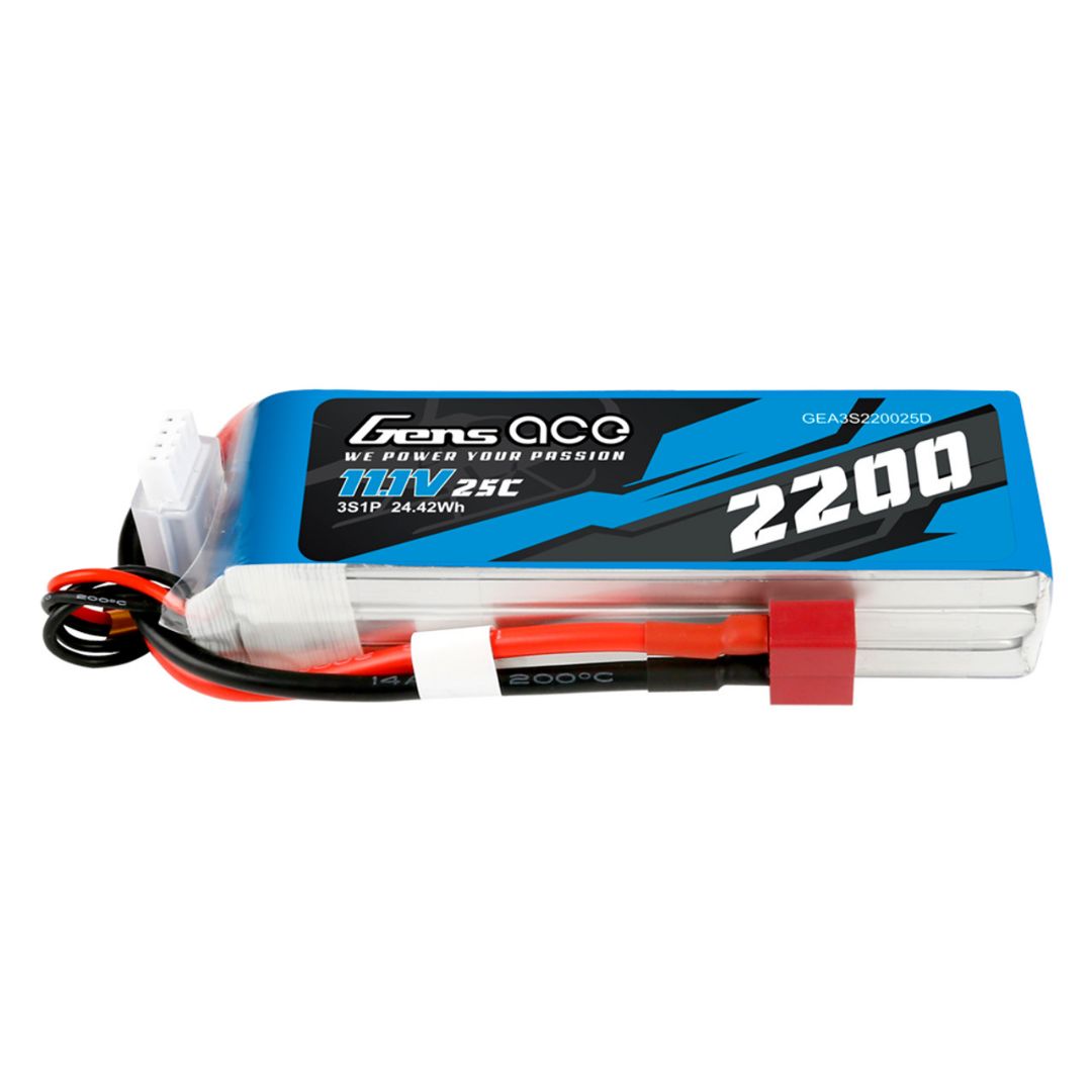 Gens Ace - 1042 - 2200mAh 3S1P 11.1V 25C LiPo Deans Plug Soft Case 106x33x21mm