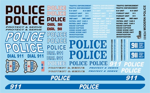 Gofer Racing Police Decal Sheet 1/24