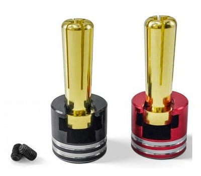 Hobby Details Heatsink Bullet Plug Grips with 5mm Bullets (Black/Red)