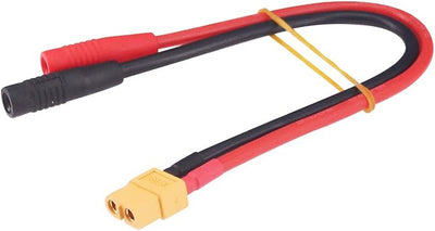 Hobby Details XT60 Female to 4mm Female Bullet Charge Lead Adapter, 12 AWG, L=15cm (6")(1)