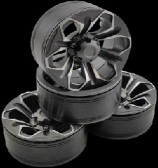 Hobby Details 1.9" Aluminum Beadlock Wheels  - Petals (4) (Ti-Color)