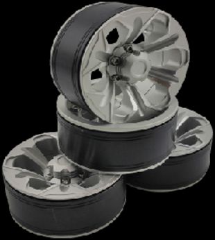 Hobby Details 1.9" Aluminum Beadlock Wheels  - Petals (4) (Silver)