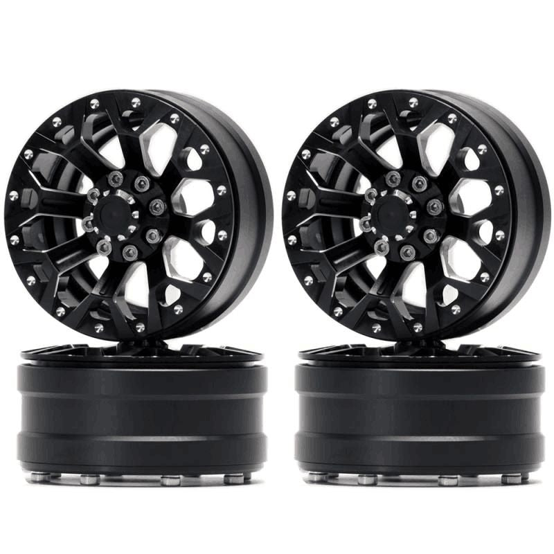 Hobby Details 1.9" Aluminum Beadlock Wheels  - Y Style (4) (Black)