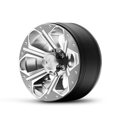 Hobby Details 1.9" Aluminum Beadlock Wheels  - Petal 6 Style (4) (Silver)