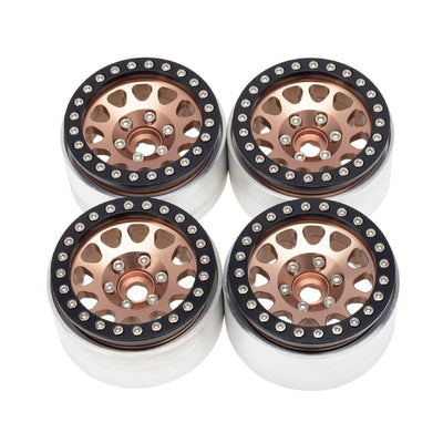 Hobby Details 1.9" Aluminum Triangle-Round Beadlock Crawler Wheels - Coffee (4)