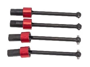 Hobby Details Traxxas 1/18 Teton Aluminum Front & Rear CVD Driveshafts (4) - Red - Replaces TRA7650