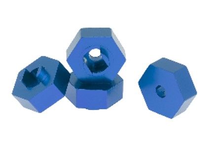 Hobby Details Traxxas 1/18 Teton Aluminum Hex Adaptor (4) - Blue - Replaces TRA7669