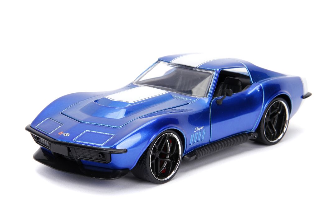 Jada 1/24 "BIG TIME Muscle" 1969 Corvette Stingray - Candy Blue White Stripe