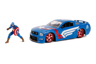 Jada 1/24 "Hollywood Rides" 2006 Ford Mustang GT with Captain America