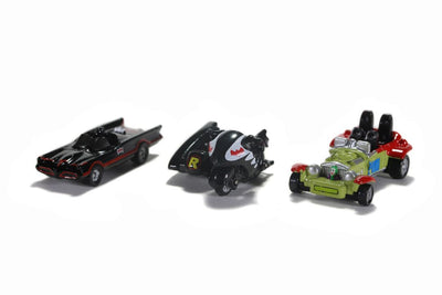 Jada 1.65" "Nano Hollywood Rides" 1966 Classic TV Series Batman - Batmobile - Batcycle - Jokermobile