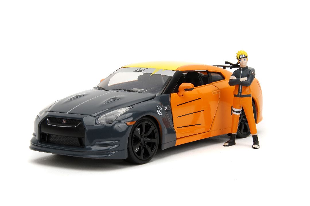 Jada 1/24 "Hollywood Rides" Naruto 2009 Nissan GT-R (R35) With Naruto -Glossy Orange