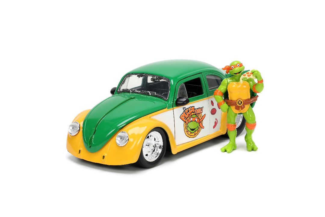 Jada 1/24 "Hollywood Rides" Teenage Mutant Ninja Turtles - 1959 VW Beetle with Michelangelo