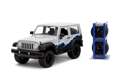 Jada 1/24 "Just Trucks" with Rack 2007 Jeep Wrangler - Glossy Grey Primer