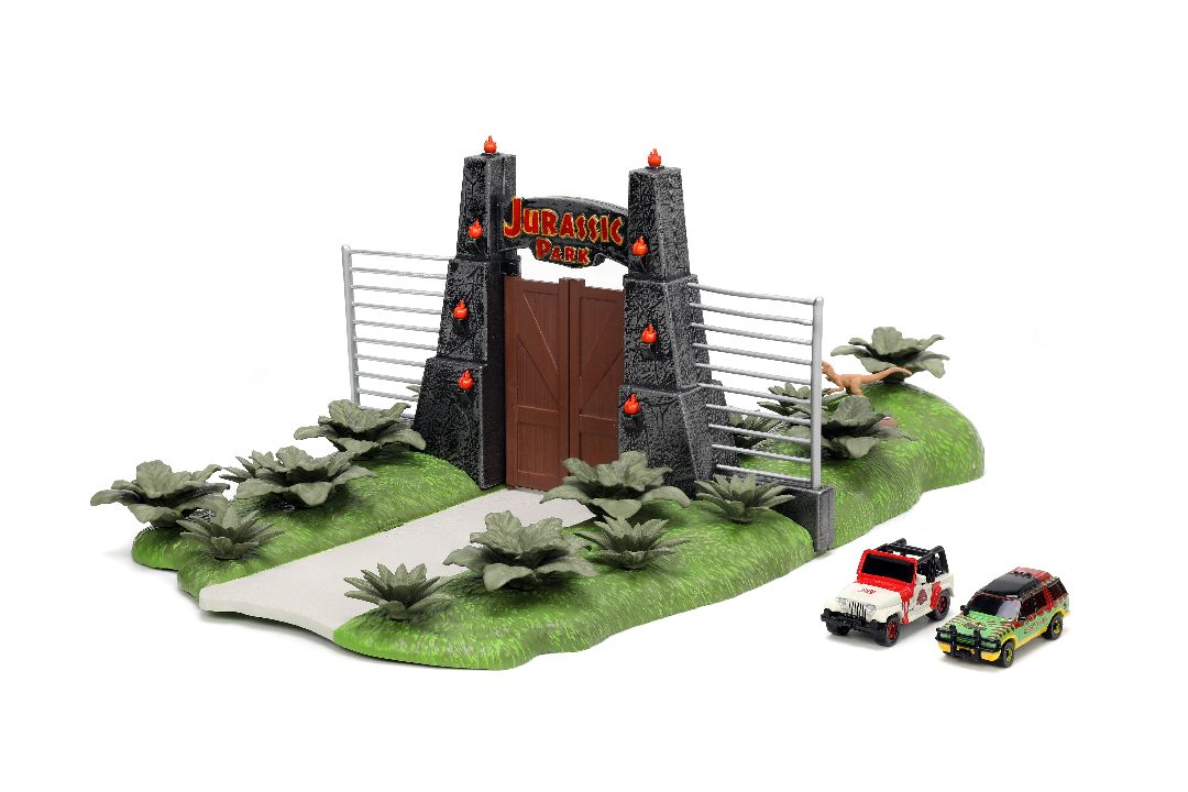 Jada Nano "Hollywood Rides" Nano Scene Jurassic Park With 2 Vehicles