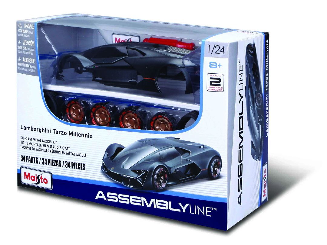 Maisto 1/24 Assembly Line Lamborghini Terzo Millenio (Metallic Grey)