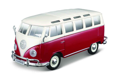 Maisto 1/25 1962 Assembly Line VW Samba Van (White/Red)